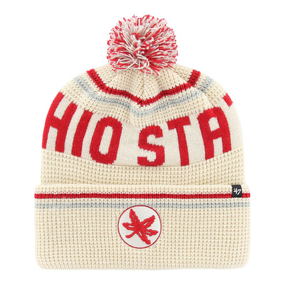 Ohio State Buckeyes 47 Brand Quattrle Cuffed Pom Knit - Front