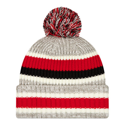 Ohio State Buckeyes New Era Tri-Striped Pom Knit