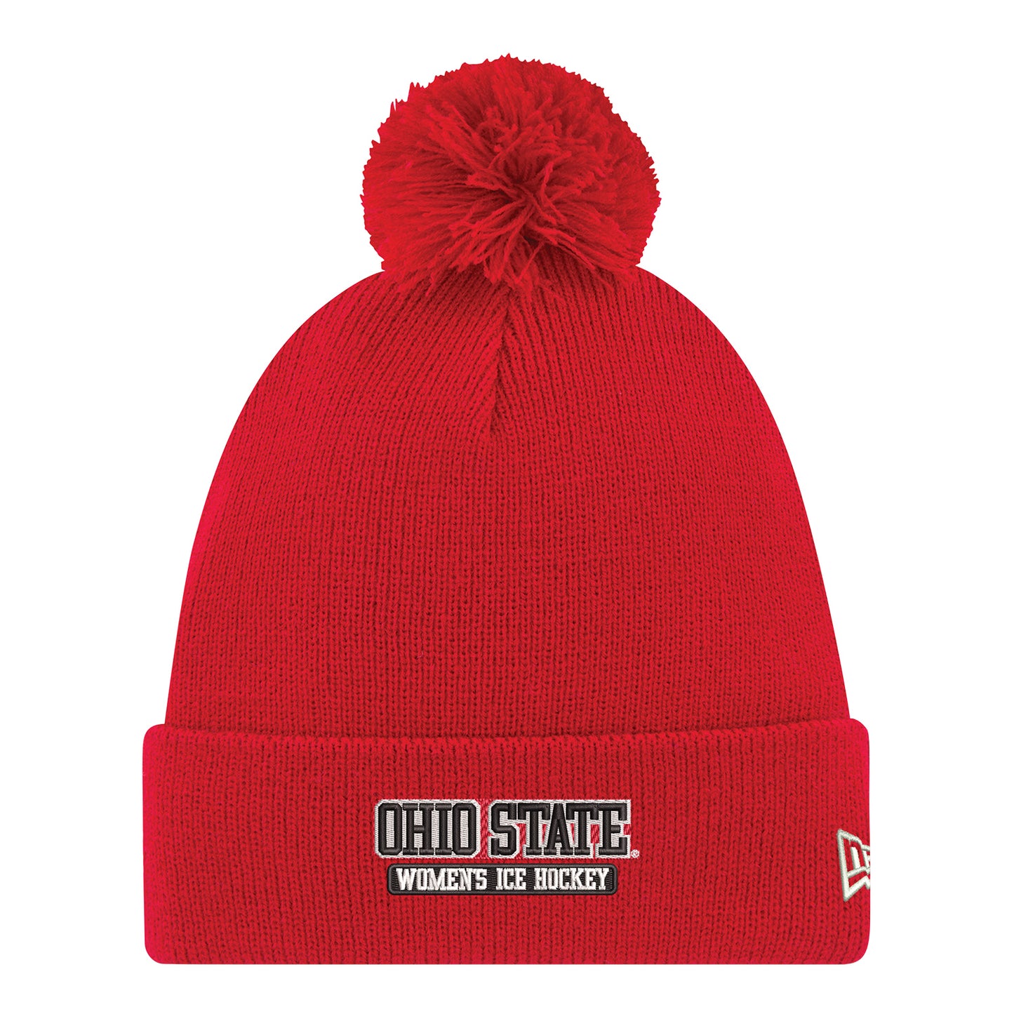 Ohio State Buckeyes New Era Women's Hockey Pom Cuff Knit - Front View