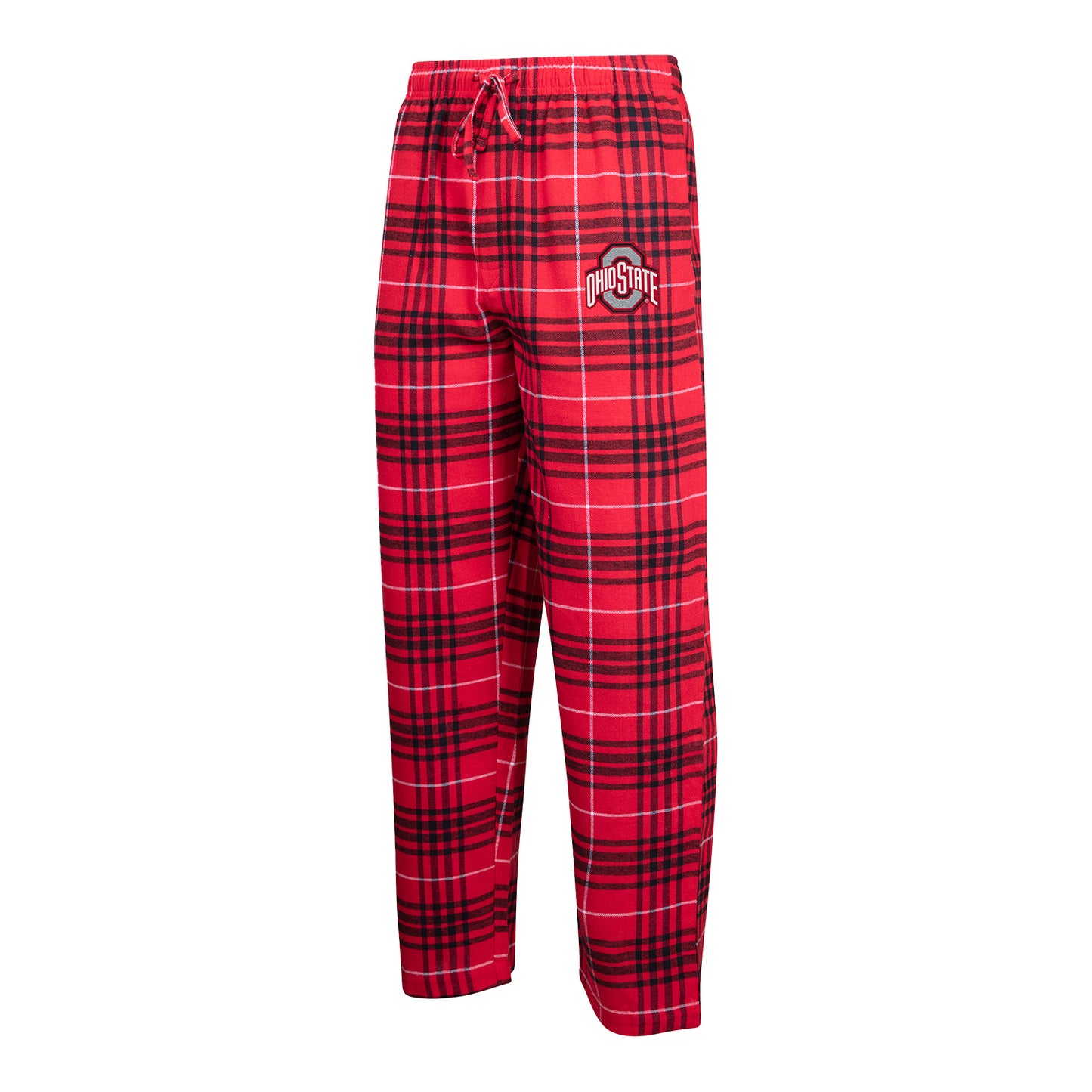 Ohio State Buckeyes Plaid Flannel Scarlet & Black Pants - In Scarlet - Front View