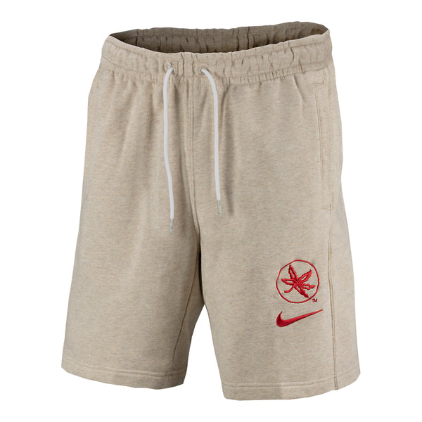 Ohio State Buckeyes Nike Campus Fleece Sesame Shorts - Front View