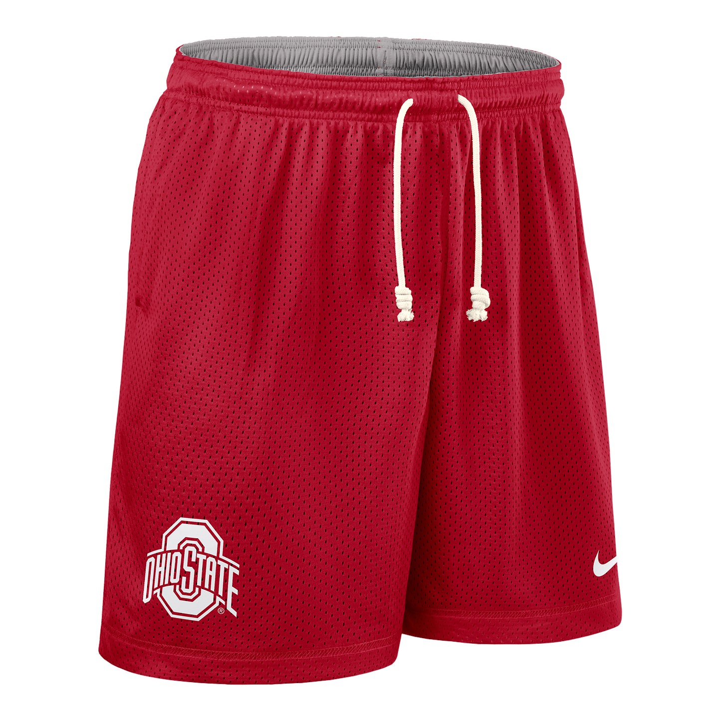 Ohio State Buckeyes Nike Knit Reversible Red/Gray Shorts - Red Style Front View