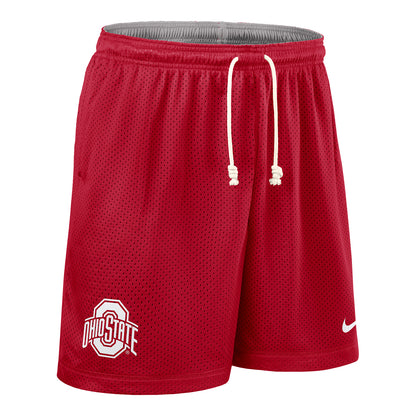 Ohio State Buckeyes Nike Knit Reversible Red/Gray Shorts - Red Style Front View