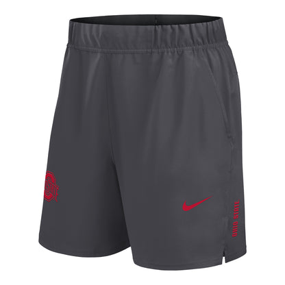 Ohio State Buckeyes Nike Woven Victory Primary Logo Short In Grey - Front View