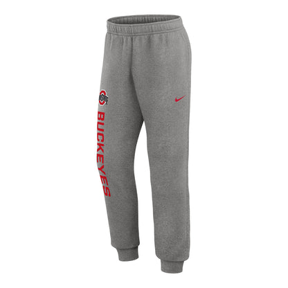 Ohio State Buckeyes Nike Club Fleece Gray Sweatpants In Grey - Front View