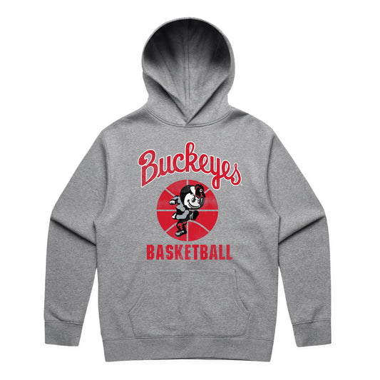 Ohio State Buckeyes Gray Basketball Script Hoodie - Front View