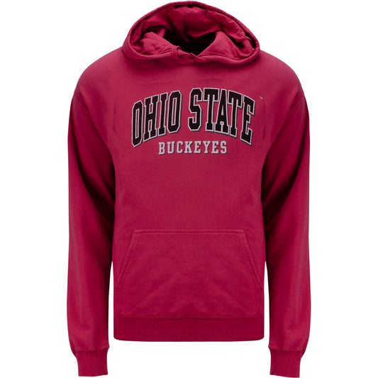 Ohio State Buckeyes arched Wordmark Block O Scarlet Hoodie - In Scarlet - Front View