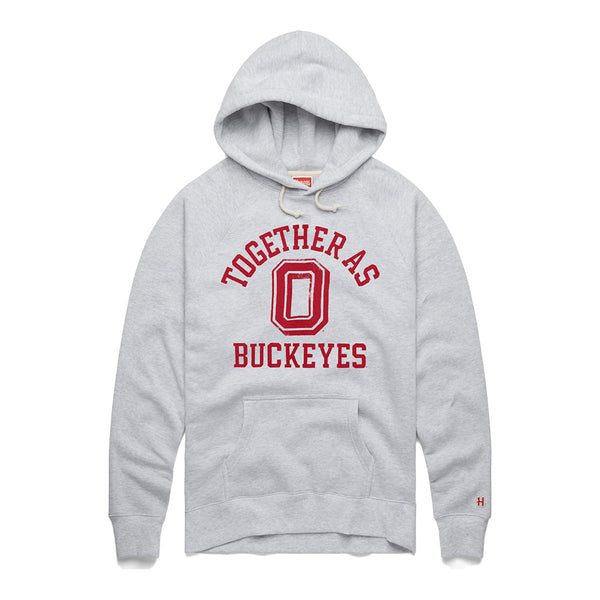 Ohio State Buckeyes Together as Buckeyes Hooded Sweatshirt - In Gray - Front View