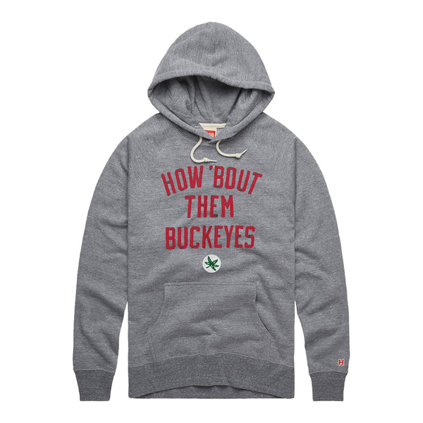 Ohio State Buckeyes How 'Bout Them Buckeyes Hooded Sweatshirt - In Gray - Front View