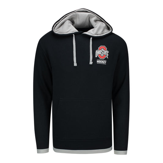 Ohio State Buckeyes Contrast Hockey Black Hoodie - Front View