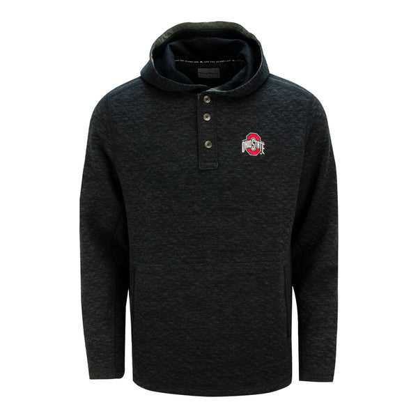 Ohio State Buckeyes Quilted Hooded Sweatshirt - In Black - Front View