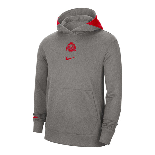 Ohio State Buckeyes Nike Basketball Spotlight Gray Hoodie - In Gray - Front View