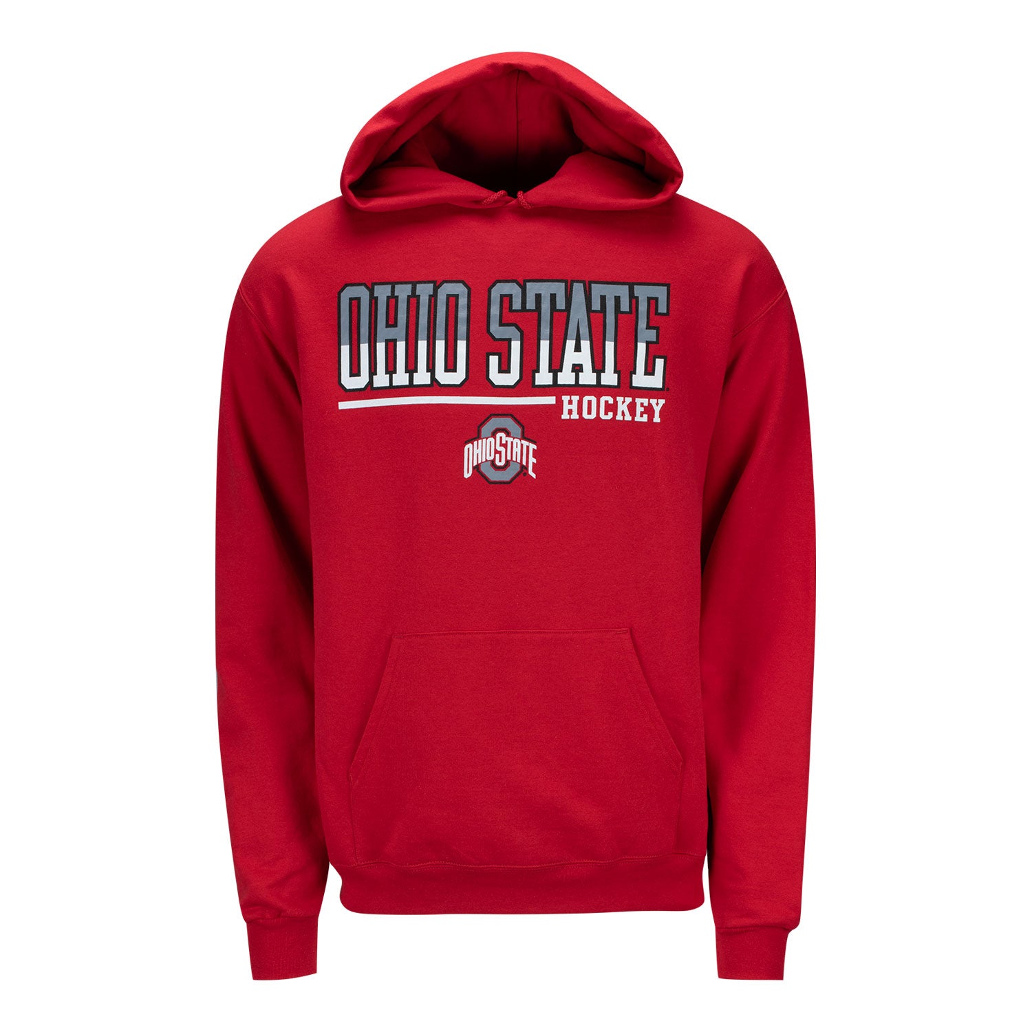 Ohio State Buckeyes Hockey Crossticks Hood - In Scarlet - Front View