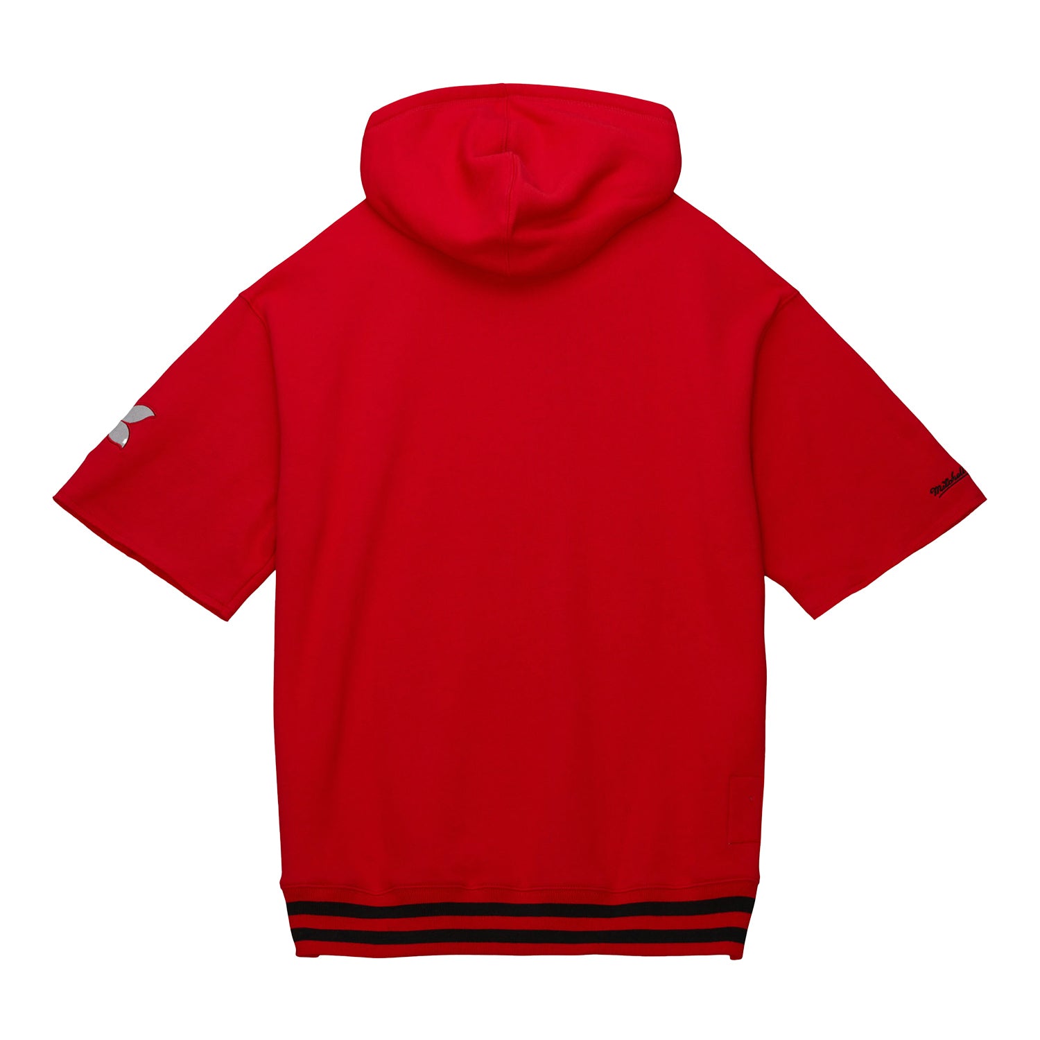 Ohio State Buckeyes Pre Game Fleece Short Sleeve Scarlet Hood - In Scarlet - Back View