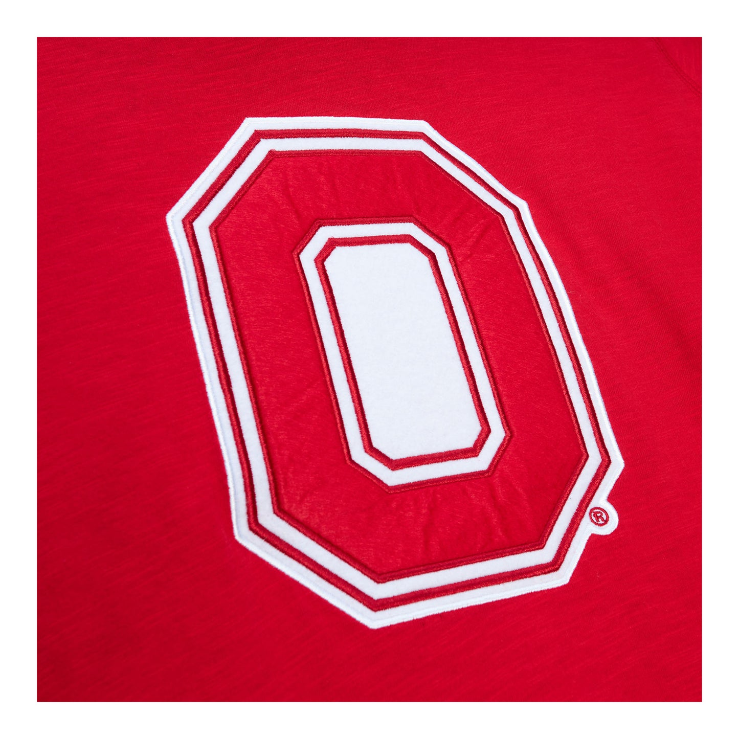 Ohio State Buckeyes Legendary Slub Scarlet Hood - In Scarlet - Front Detail View