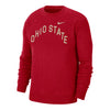 Ohio State Buckeyes Nike College Scarlet Crew Neck Sweatshirt - Front View