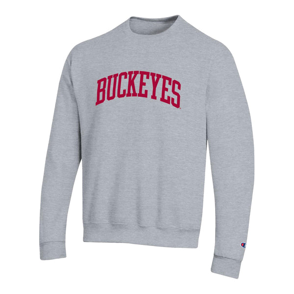 Ohio State Buckeyes Twill Arch Powerblend Gray Crew - In Gray - Front View