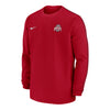 Ohio State Buckeyes Nike Dri-FIT Sideline Coach Scarlet Crewneck Sweatshirt - Front View