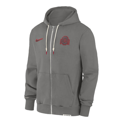 Ohio State Buckeyes Nike Sideline Player Full Zip Gray Sweatshirt - Front View