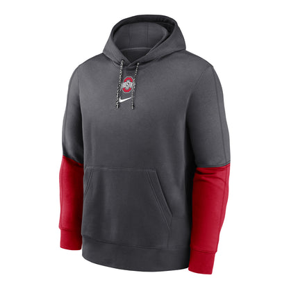 Ohio State Buckeyes Nike Sideline Club Gray Sweatshirt - Front View