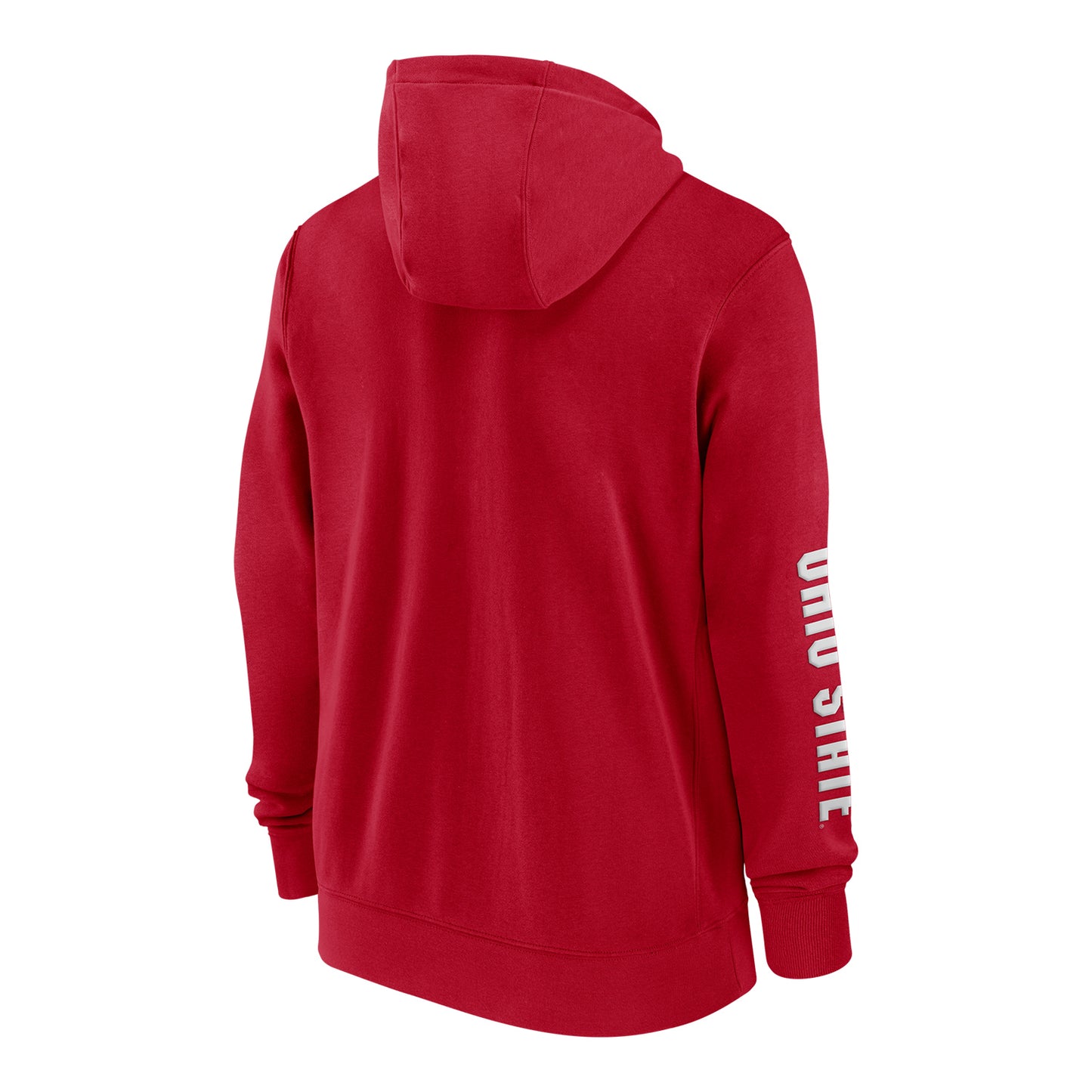 Ohio State Buckeyes Nike Sideline Club Full Zip Scarlet Sweatshirt - Back View