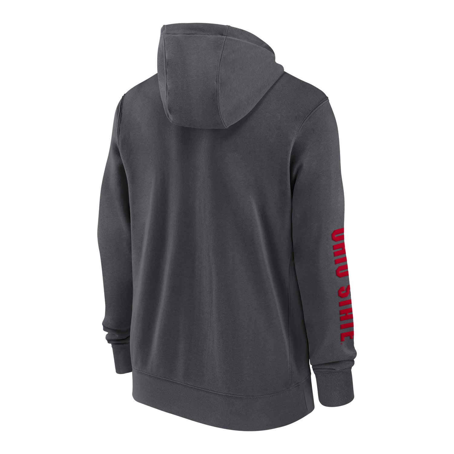 Ohio State Buckeyes Nike Sideline Club Full Zip Gray Sweatshirt - Back View