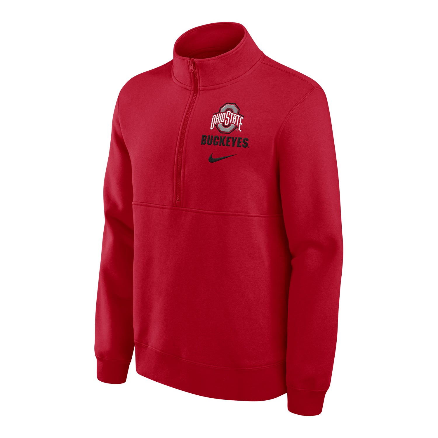 Ohio State Buckeyes Nike 1/2 Zip Club Scarlet Sweatshirt - Front View