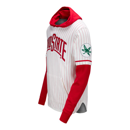 Ohio State Buckeyes 47 Brand Pinstripe Shortstop White Sweatshirt - Left View