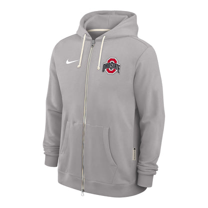 Ohio State Buckeyes Nike Full Zip Gray Sweatshirt - Front View