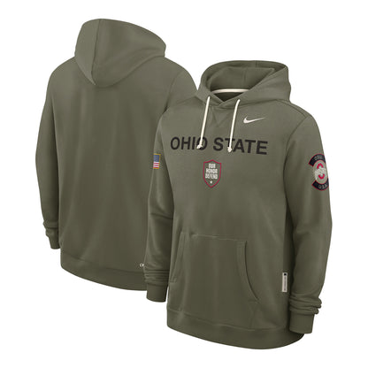 Ohio State Buckeyes Nike Our Honor Defend Standard Issue Hoodie In Green - Front & Back View