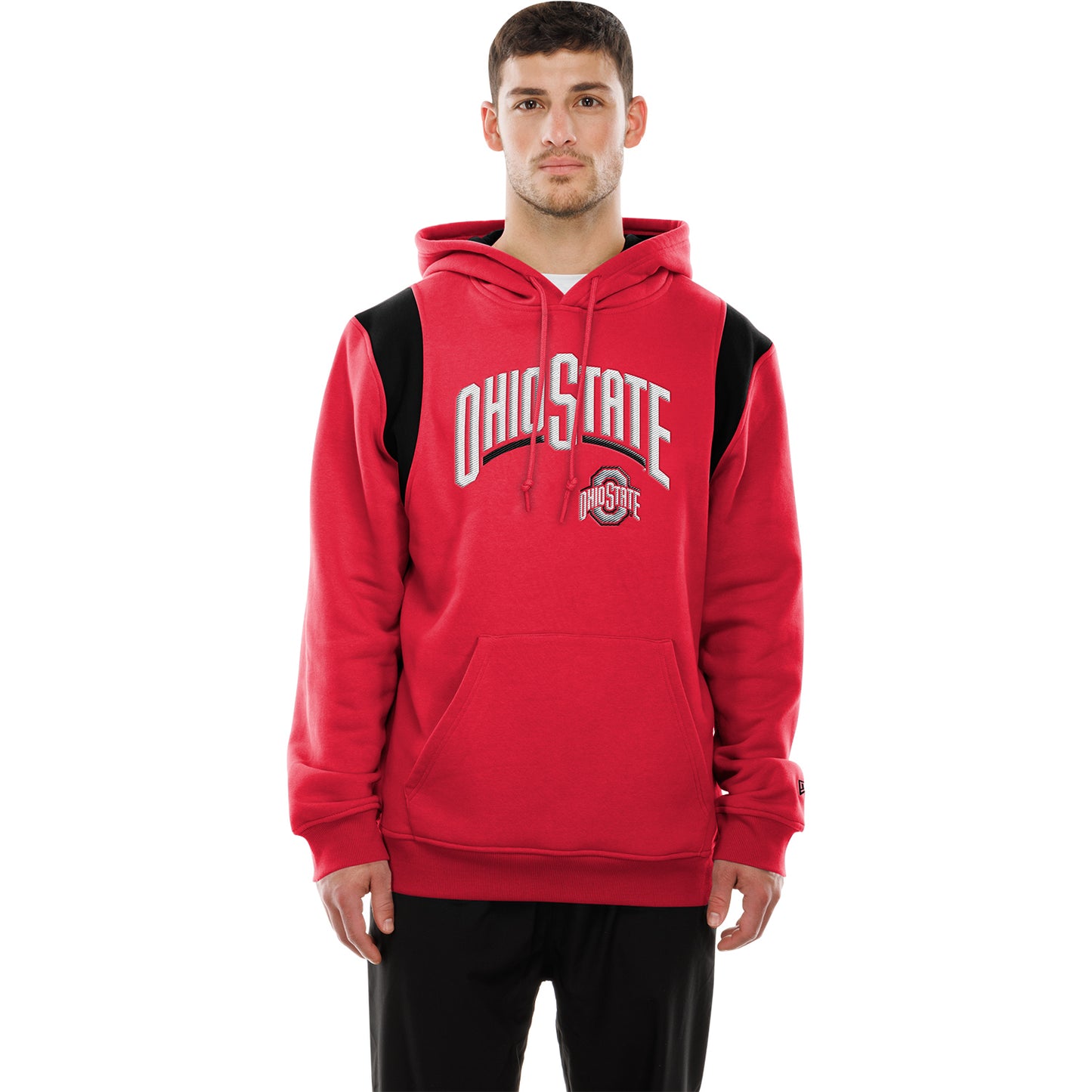 Ohio State Buckeyes New Era Athletic Wordmark Hooded Sweatshirt In Scarlet - Front View