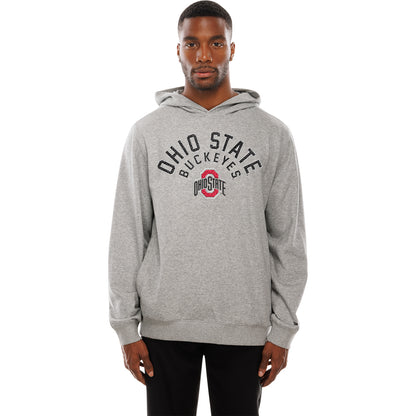 Ohio State Buckeyes New Era Rounded  Sweatshirt In Gray - Front View