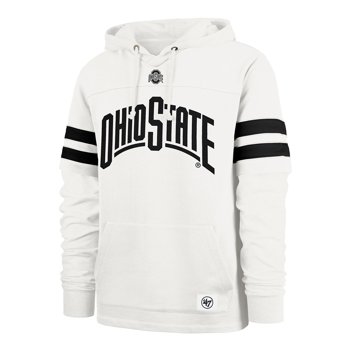 Ohio State Buckeyes 47 Brand Quick Switch Lacer Sweatshirt In White - Front View