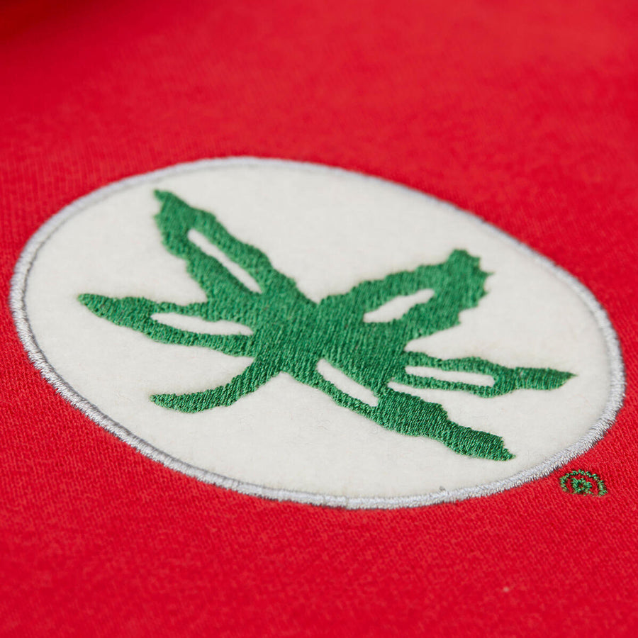 Ohio State Buckeyes Mitchell & Ness Courtside Hooded Sweatshirt In Scarlet - Icon View