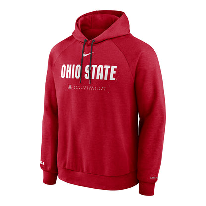 Ohio State Buckeyes Nike Practice Fleece Wordmark Hoodie In Scarlet - Front View