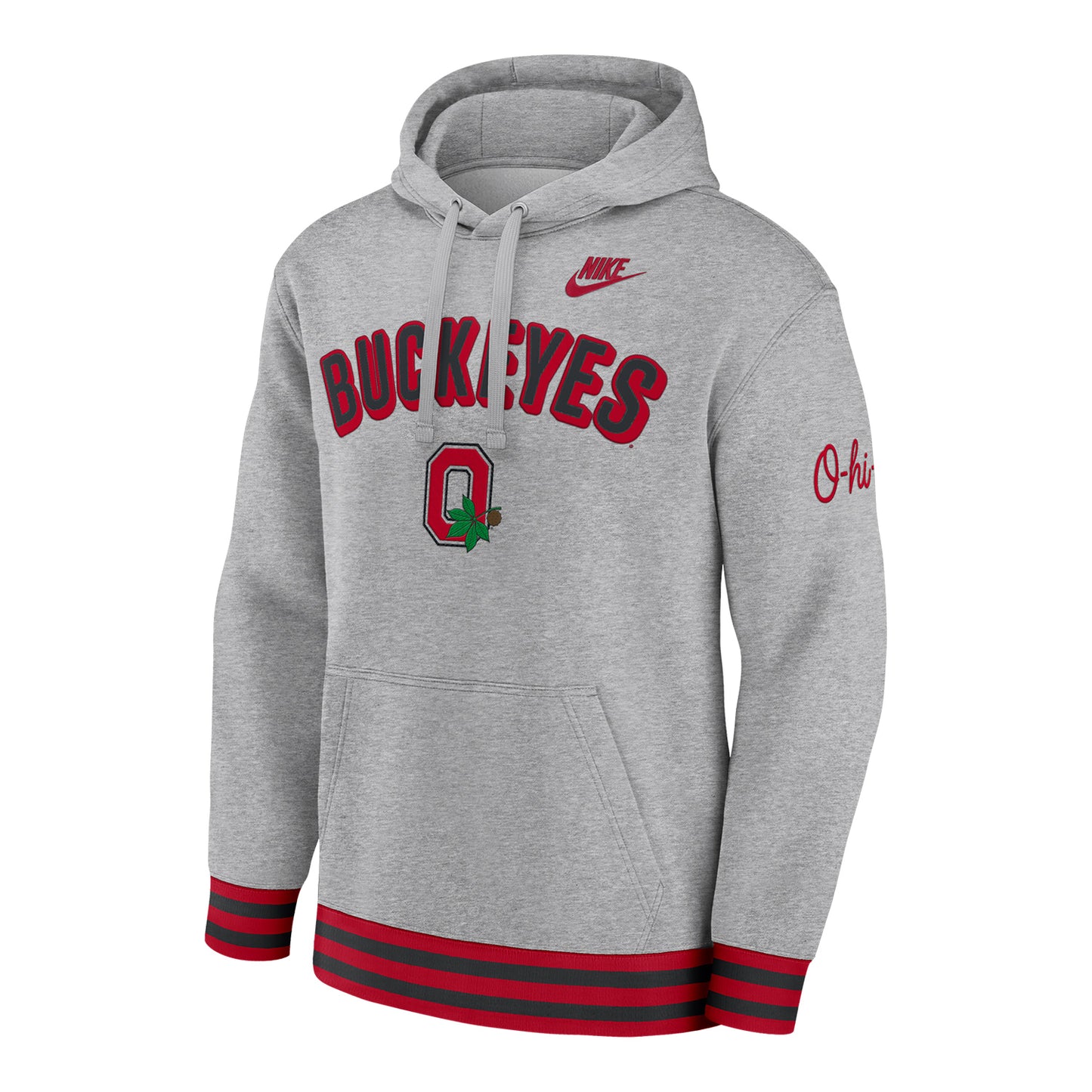 Ohio State Buckeyes Nike Legacy Retro Hoodie In Gray - Front View