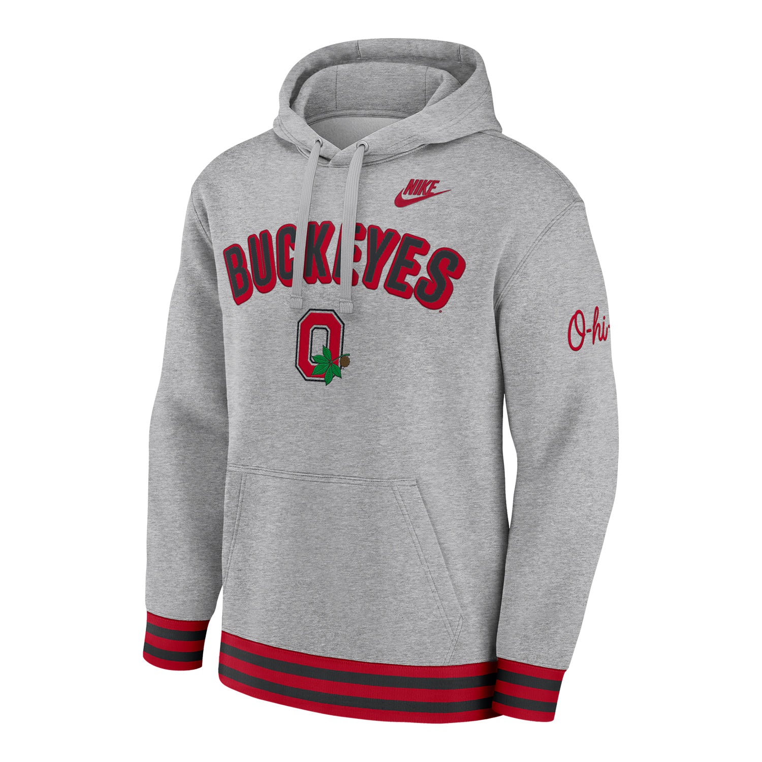 Ohio State Buckeyes Nike Legacy Retro Hoodie In Gray - Front View