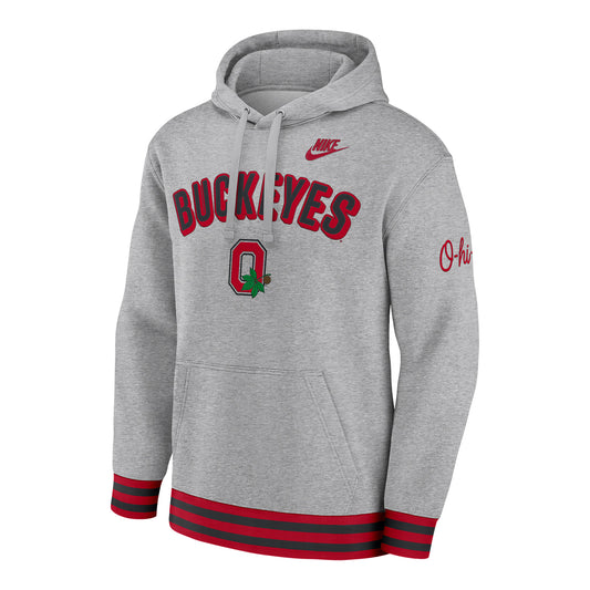 Ohio State Buckeyes Nike Legacy Retro Hoodie In Gray - Front View
