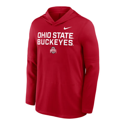 Ohio State Buckeyes Nike Lightweight Wordmark Hooded Scarlet Sweatshirt - Front View