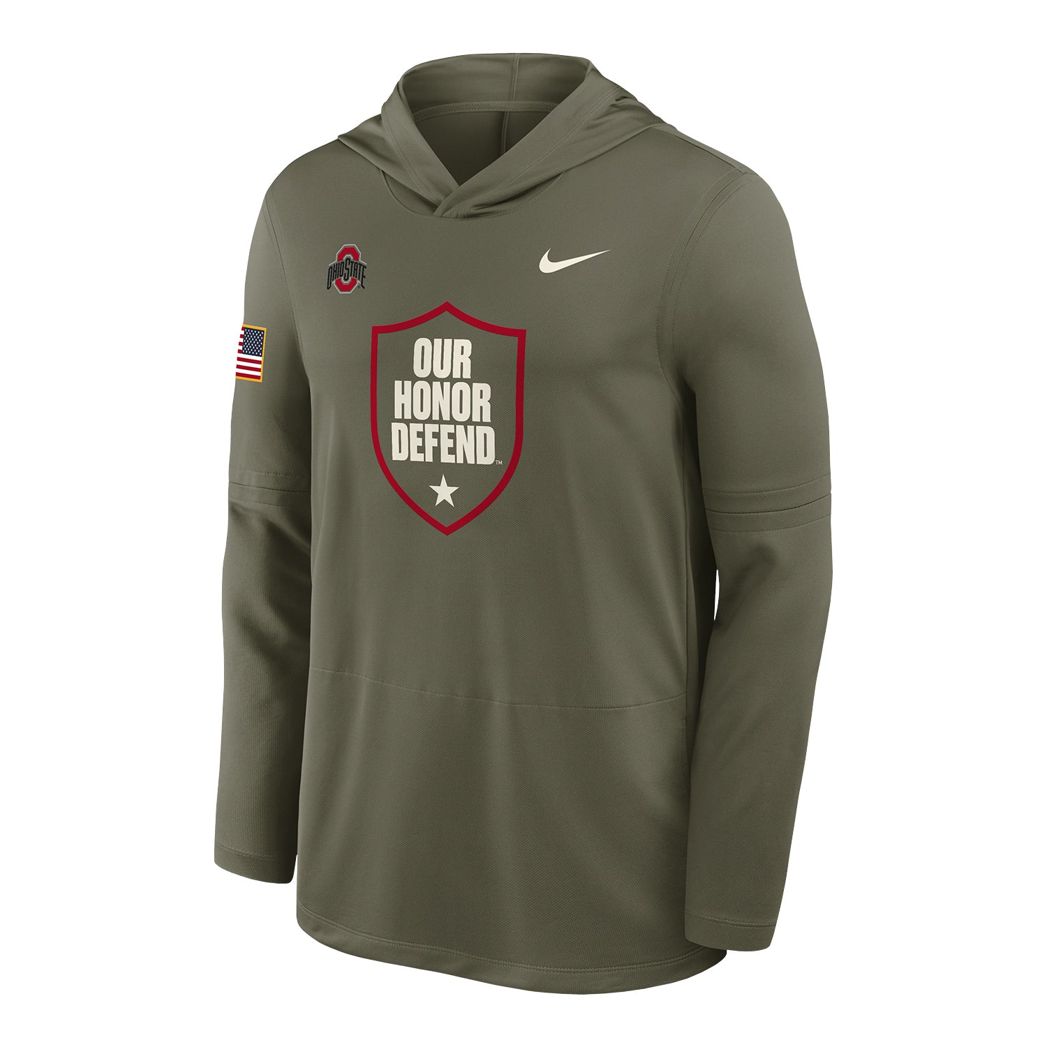 Ohio State Buckeyes Nike Our Honor Defend Lightweight Hoodie In Green - Front View