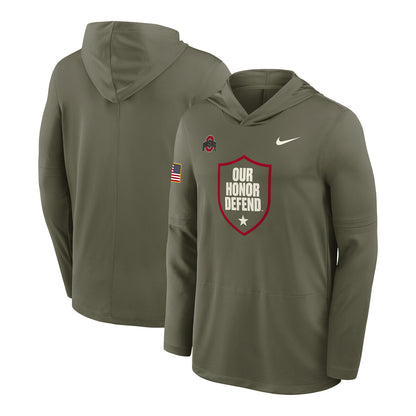 Ohio State Buckeyes Nike Our Honor Defend Lightweight Hoodie In Green - Front & Back View