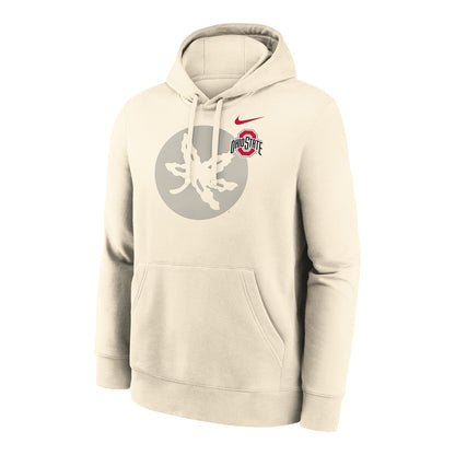 Ohio State Buckeyes Nike Buckeye Leaf Natural Sweatshirt In Cream - Front View