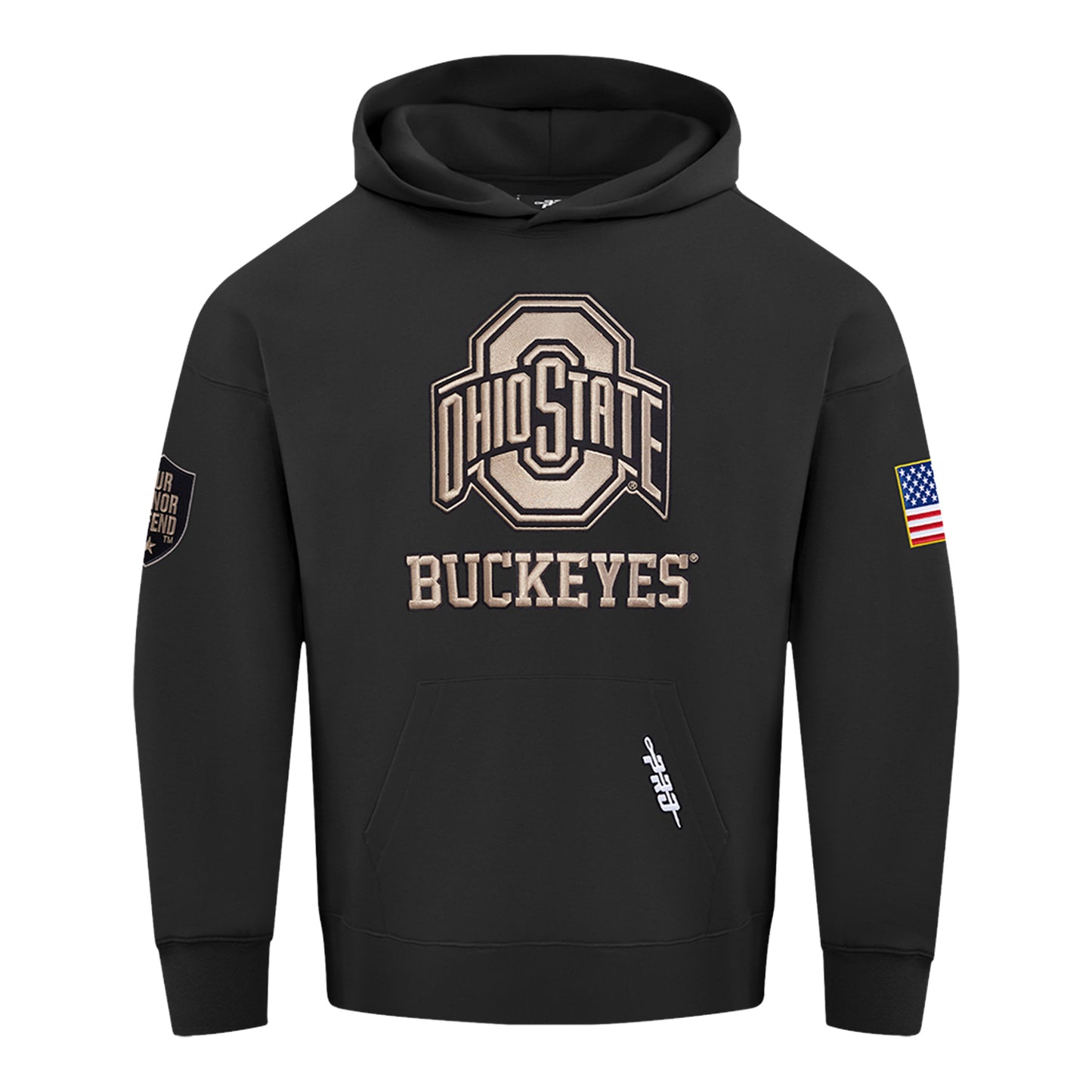 Ohio State Buckeyes Prostandard Our Honor Defend Hooded Sweatshirt In Black - Front View
