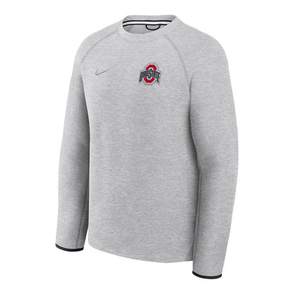 Ohio State Buckeyes Nike Tech Fleece Gray Crewneck Sweatshirt - Front View