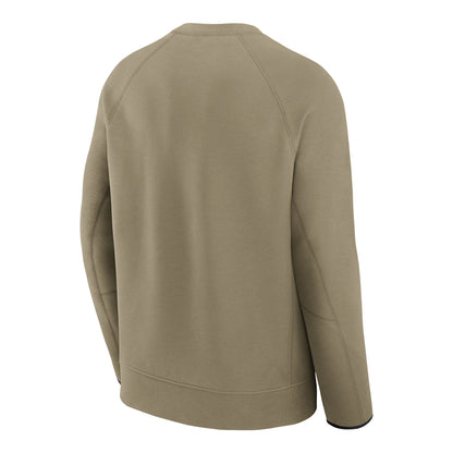 Ohio State Buckeyes Nike Tech Fleece Tan Crewneck Sweatshirt - Back View