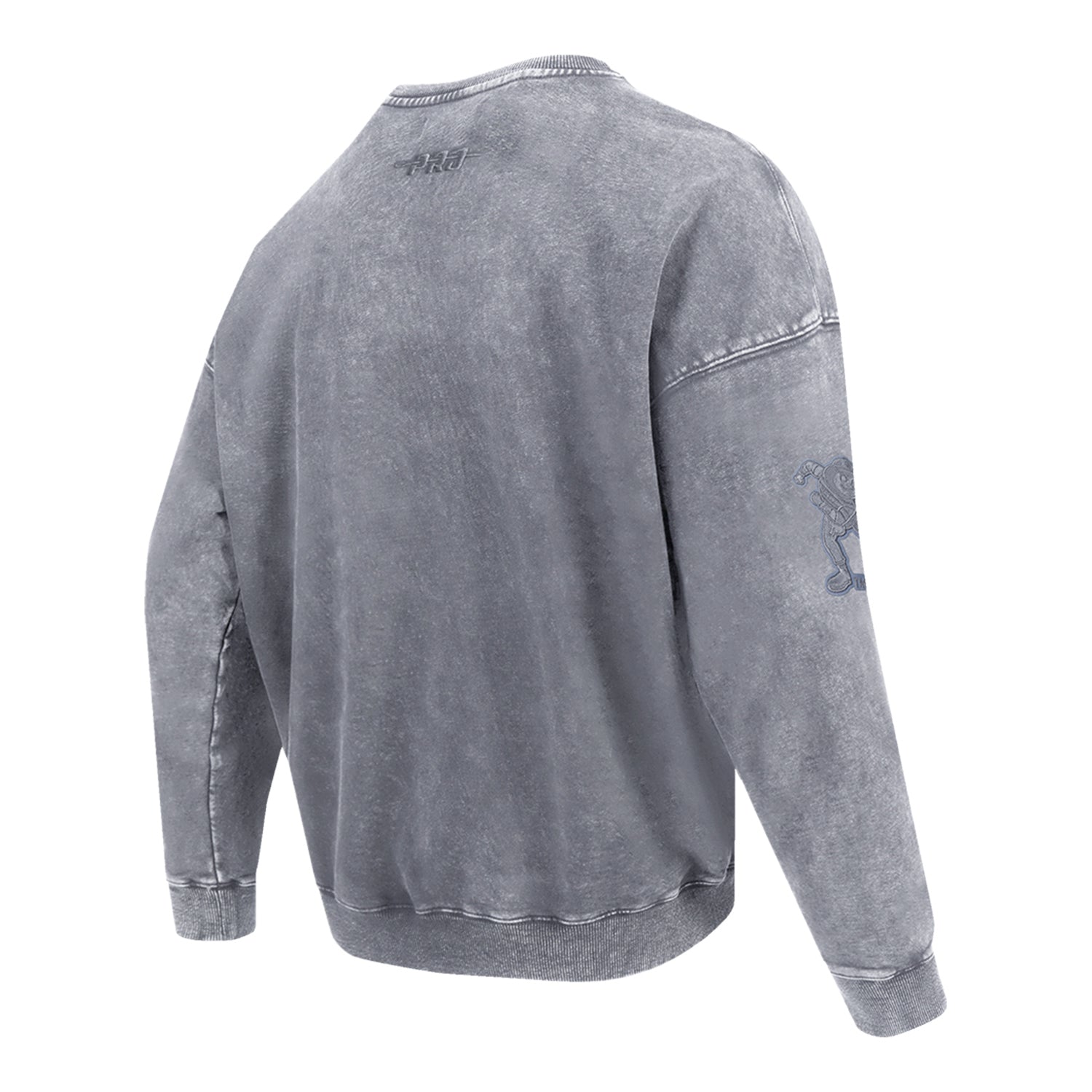 Ohio State Buckeyes Prostandard Washed Block O Crewneck Sweatshirt In Gray - Back Side View