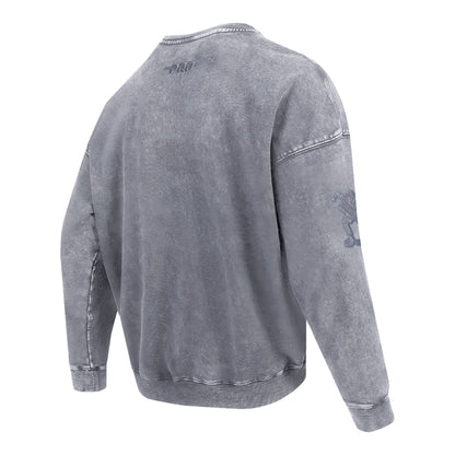 Ohio State Buckeyes Prostandard Washed Block O Crewneck Sweatshirt In Gray - Back Side View