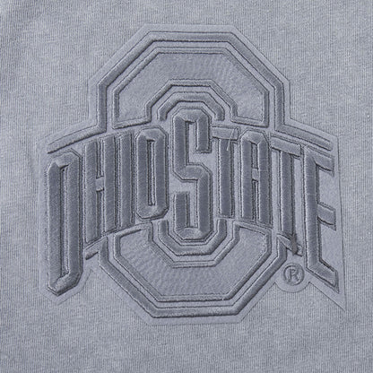 Ohio State Buckeyes Prostandard Washed Block O Crewneck Sweatshirt In Gray - OSU Patch View