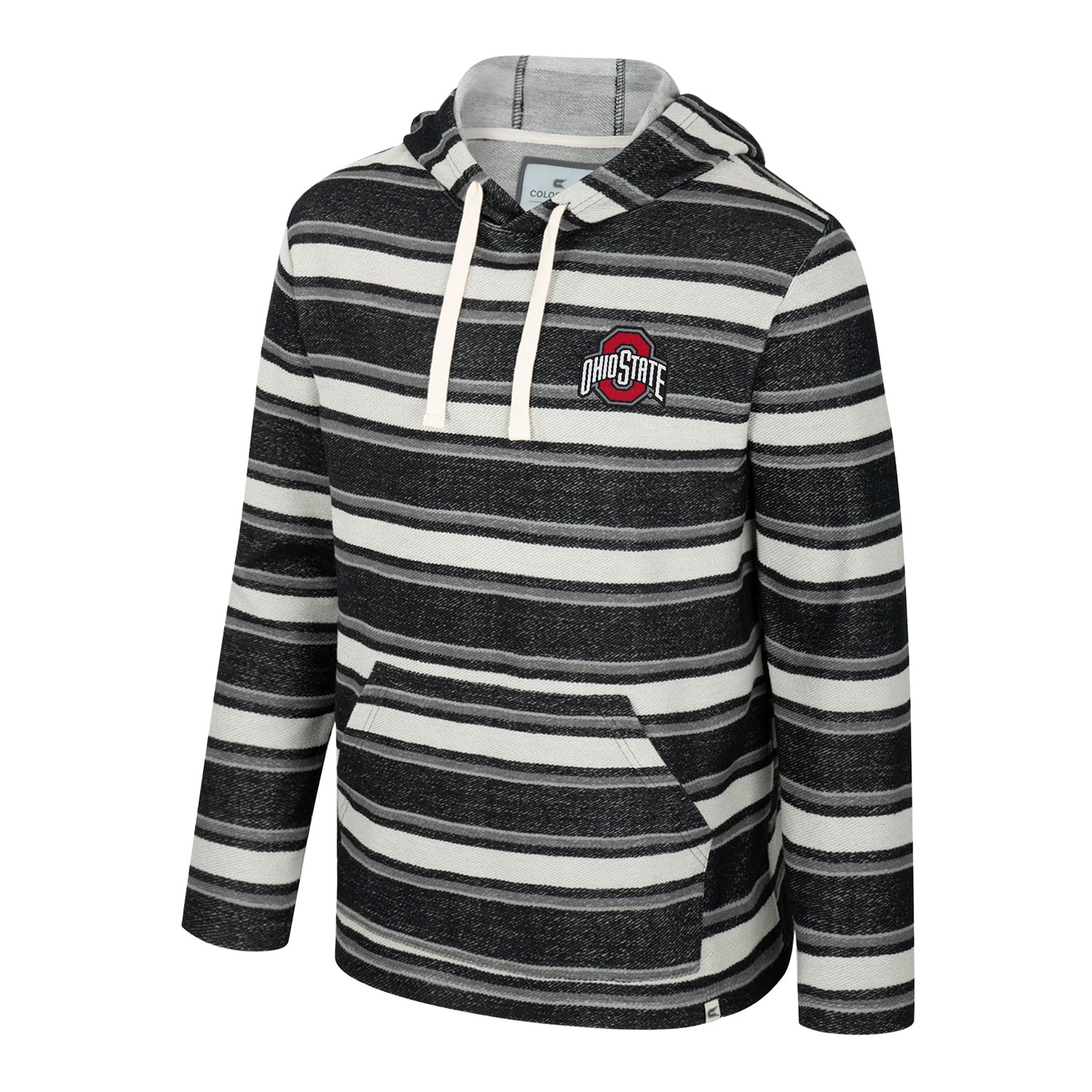 Ohio State Buckeyes Striped French Terry Pullover Hoodie - Front View