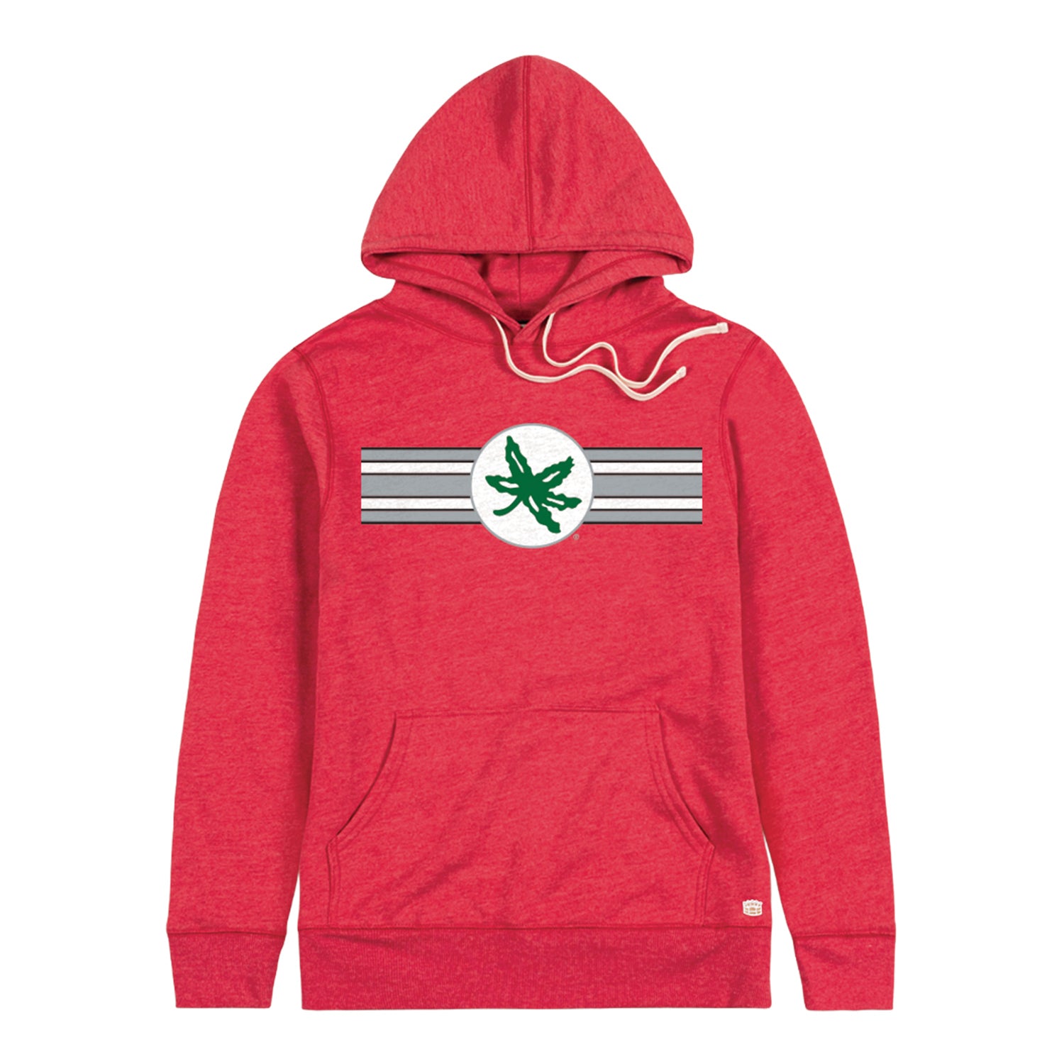 Ohio State Buckeyes Homefield Buckeye Leaf Stripe Hooded Sweatshirt In Red - Front View